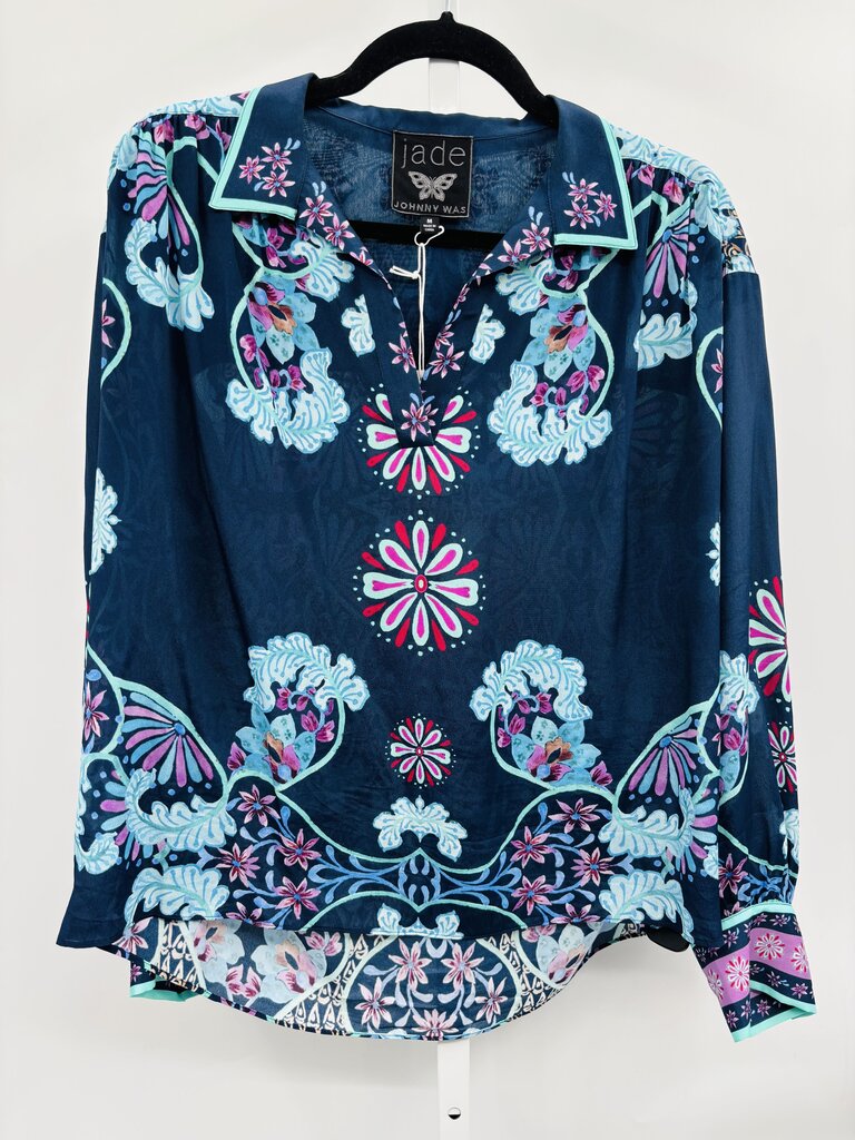 Johnny Was: Jade Blouse Navy M