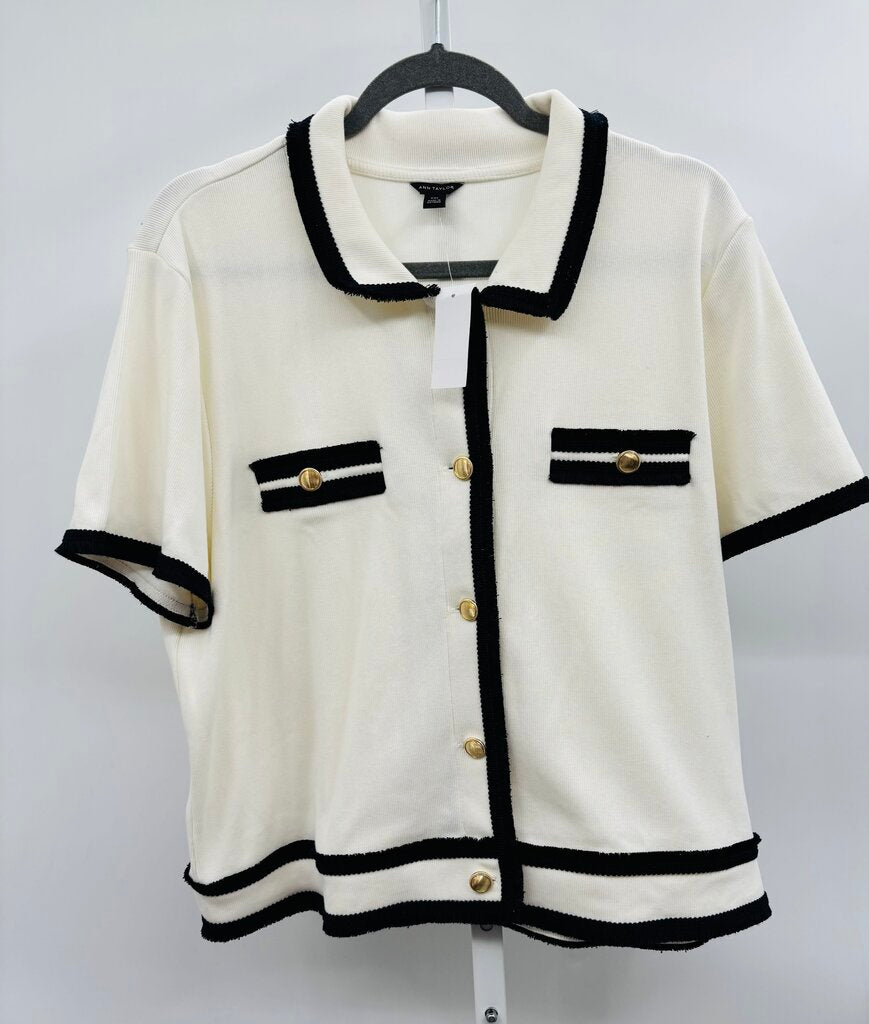 Ann Taylor Cardigan Plus White XXL