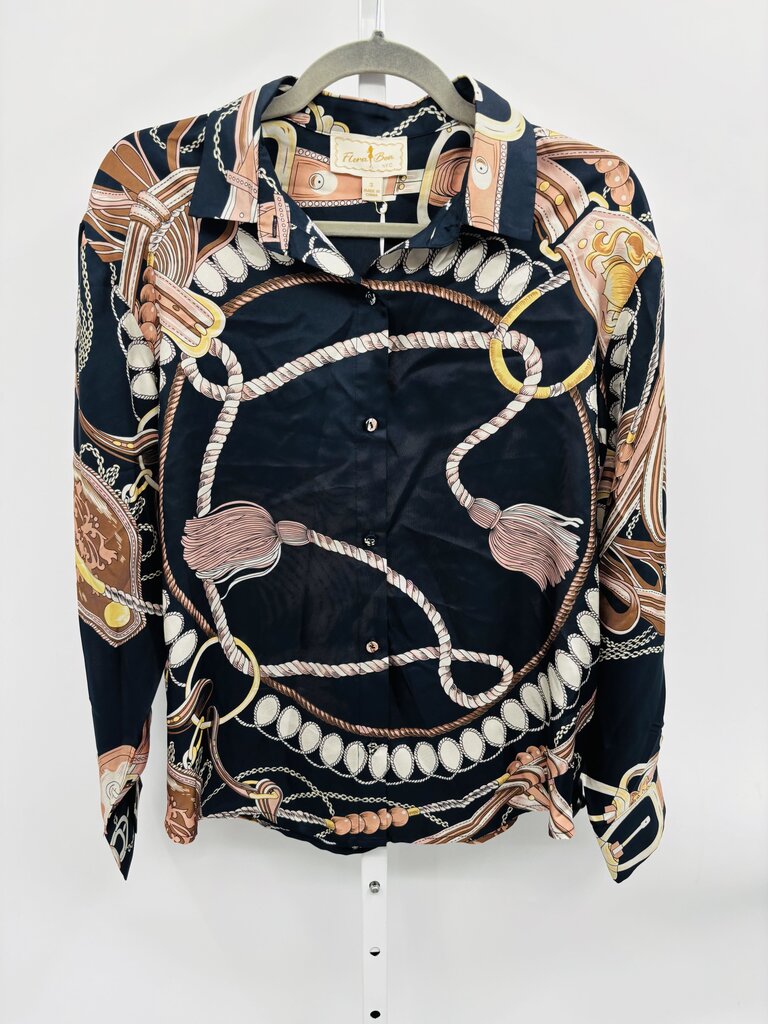 Flora Bea Blouse Navy S