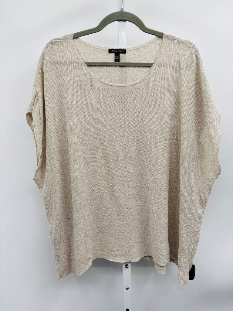 Eileen Fisher Top Plus Beige 2X