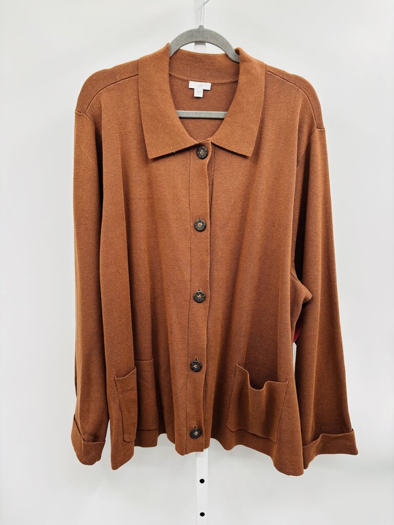 J. Jill Cardigan Plus Brown 4X