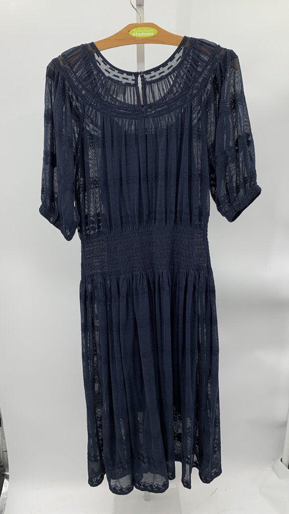 Anthropologie Dress Plus Navy 1X