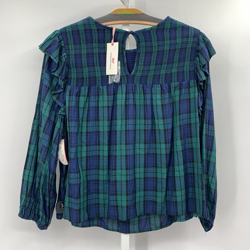 Vineyard Vines Blouse Plus Navy/Green XXL