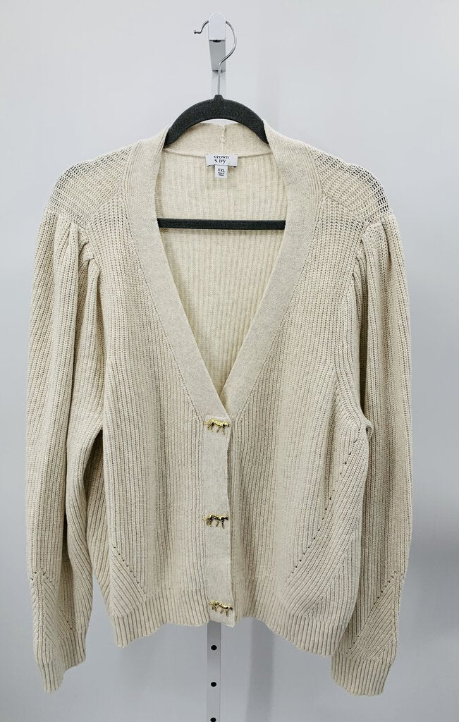 Crown & Ivy Cardigan Plus Beige XXL