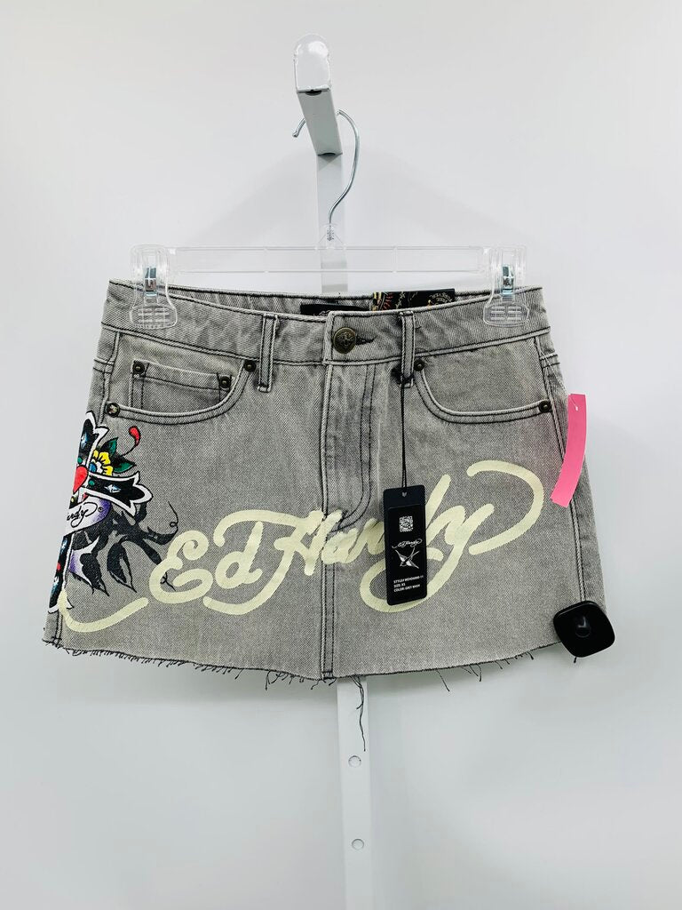 Ed Hardy Skirt Mini Grey XS