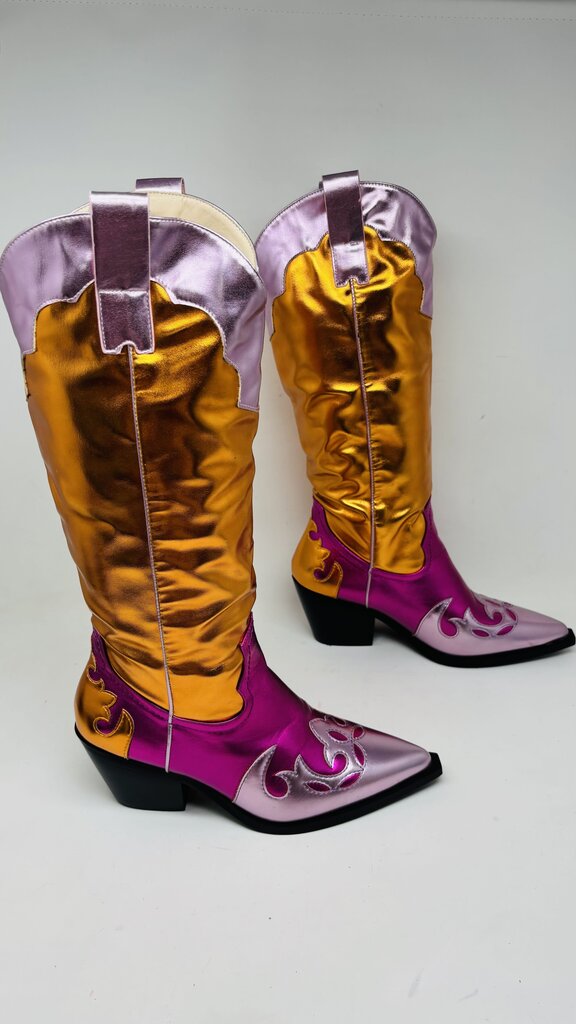 Azalea Wang Cowboy Boots Multi 6