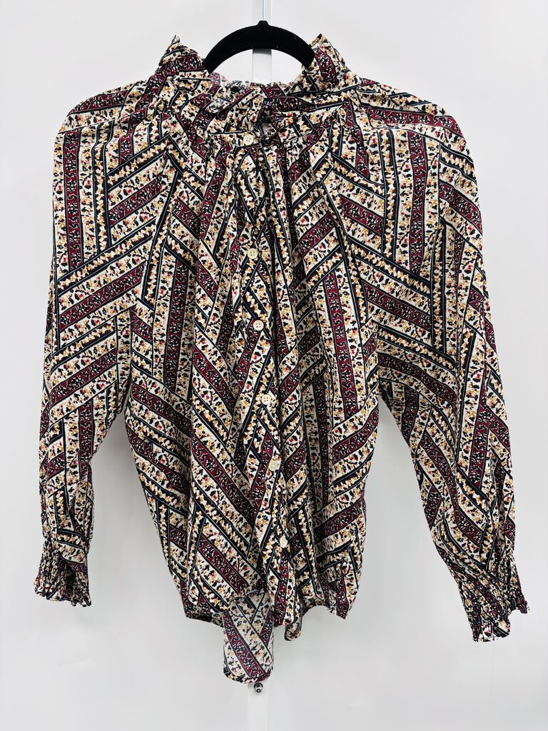 Veronica Beard Blouse Burgundy L