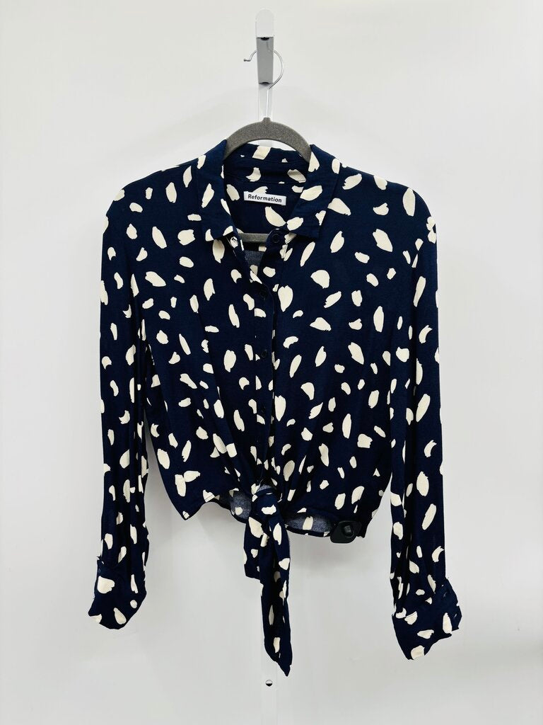 Reformation Blouse Navy XS