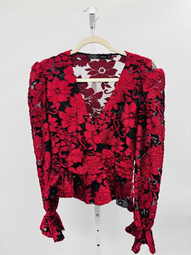 House of Harlow Top Red Black M