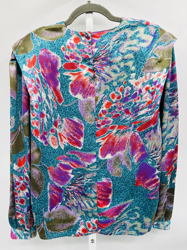 Vintage Blouse Teal Blue 12