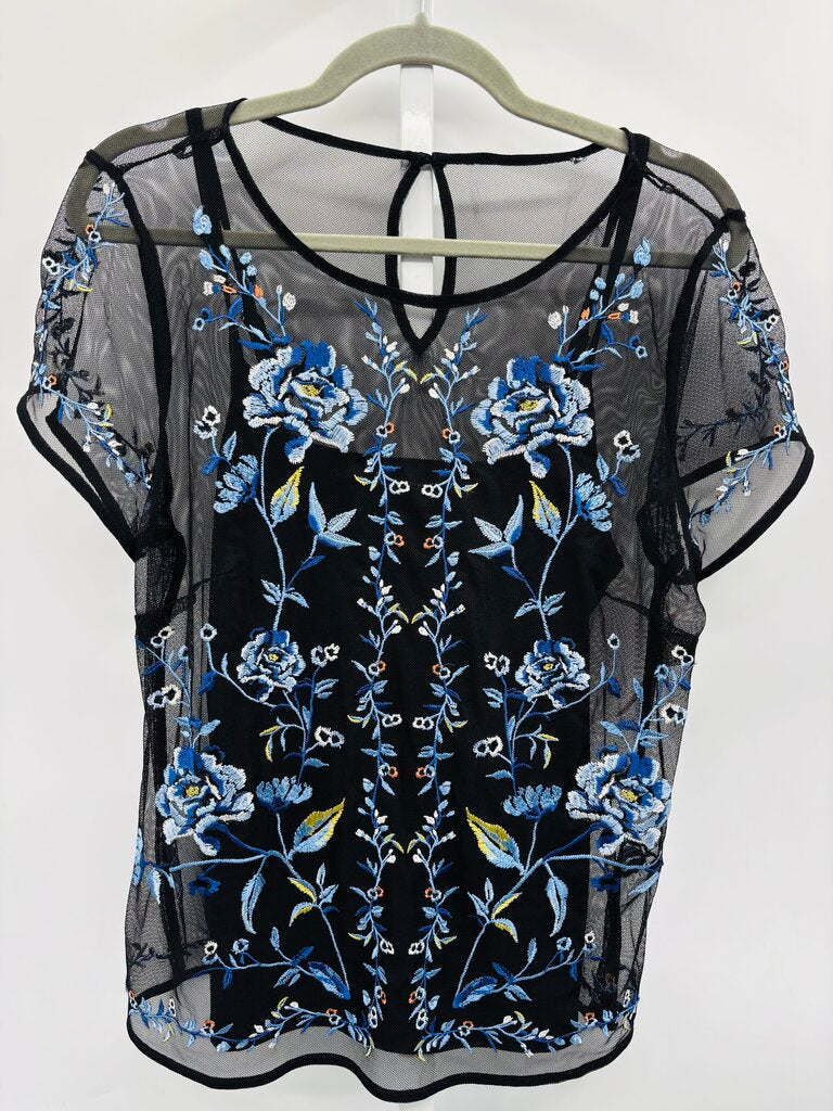 White House Black Market Top Black Blue M