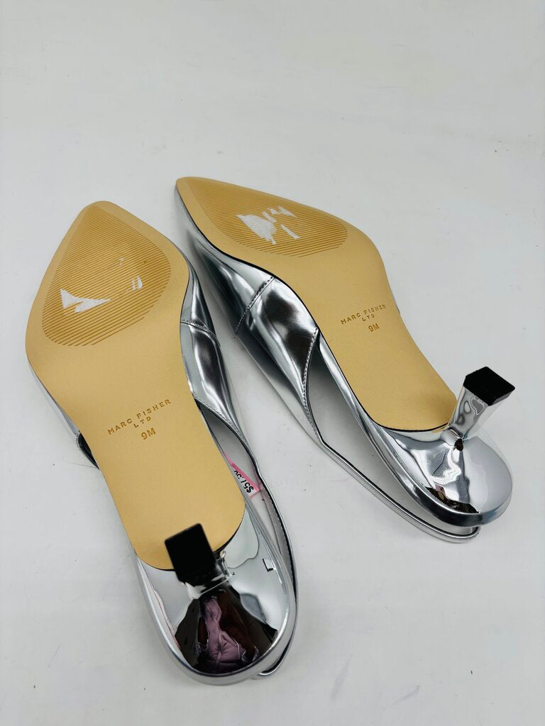 Marc Fisher Slingbacks Silver 9