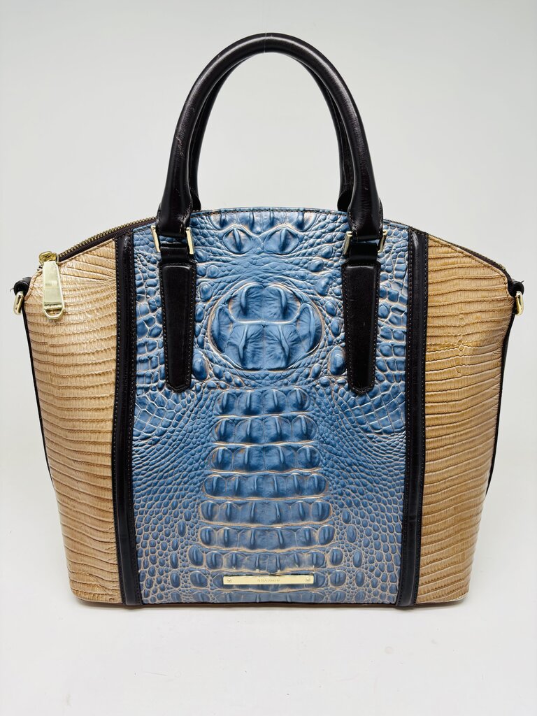Brahmin Handbag Blue/Gold
