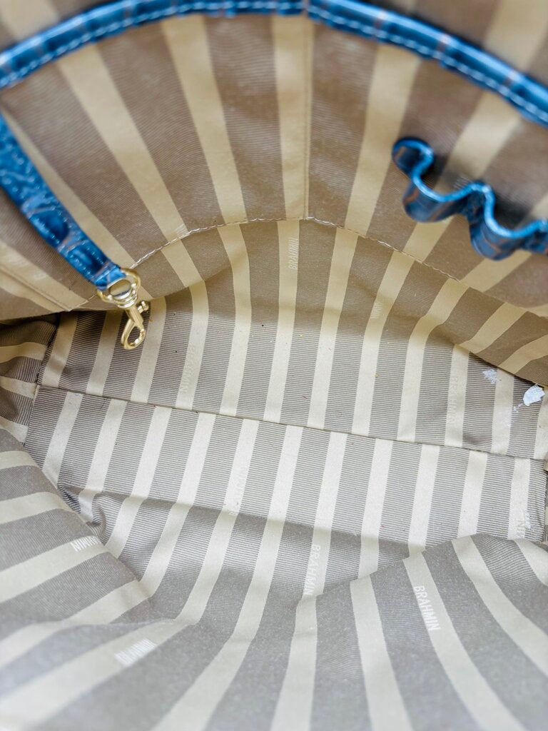 Brahmin Handbag Blue/Gold