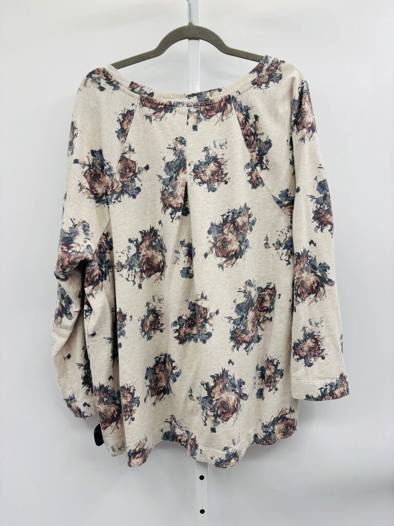 J. Jill Sweatshirt Plus Beige 3X