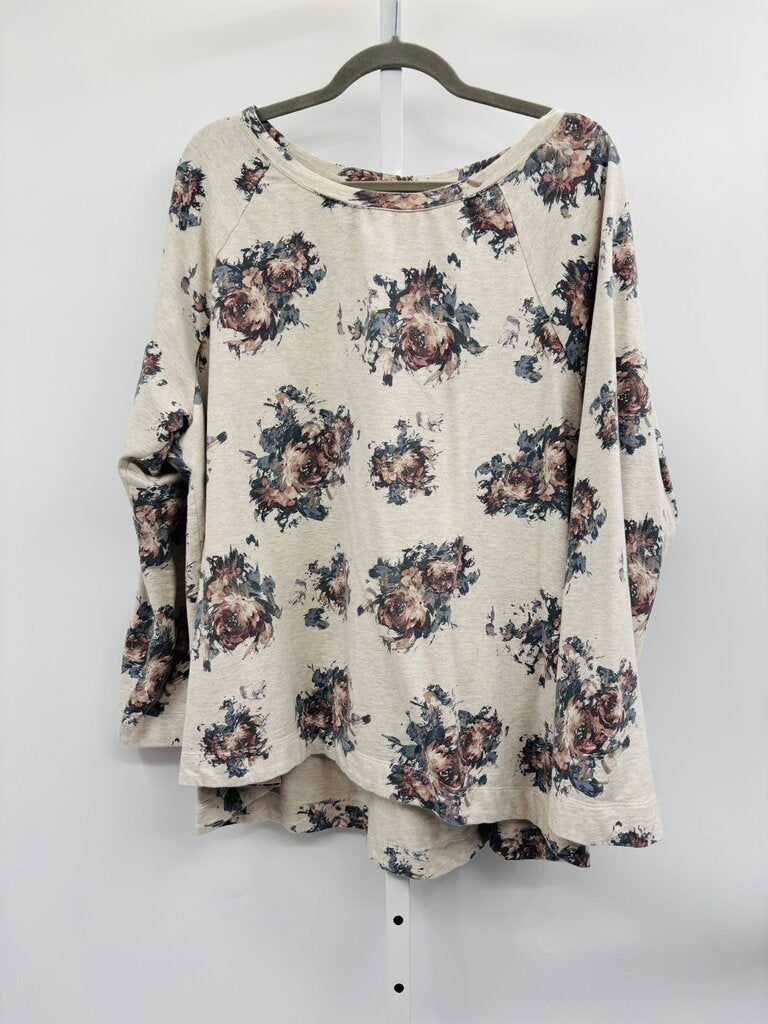J. Jill Sweatshirt Plus Beige 3X