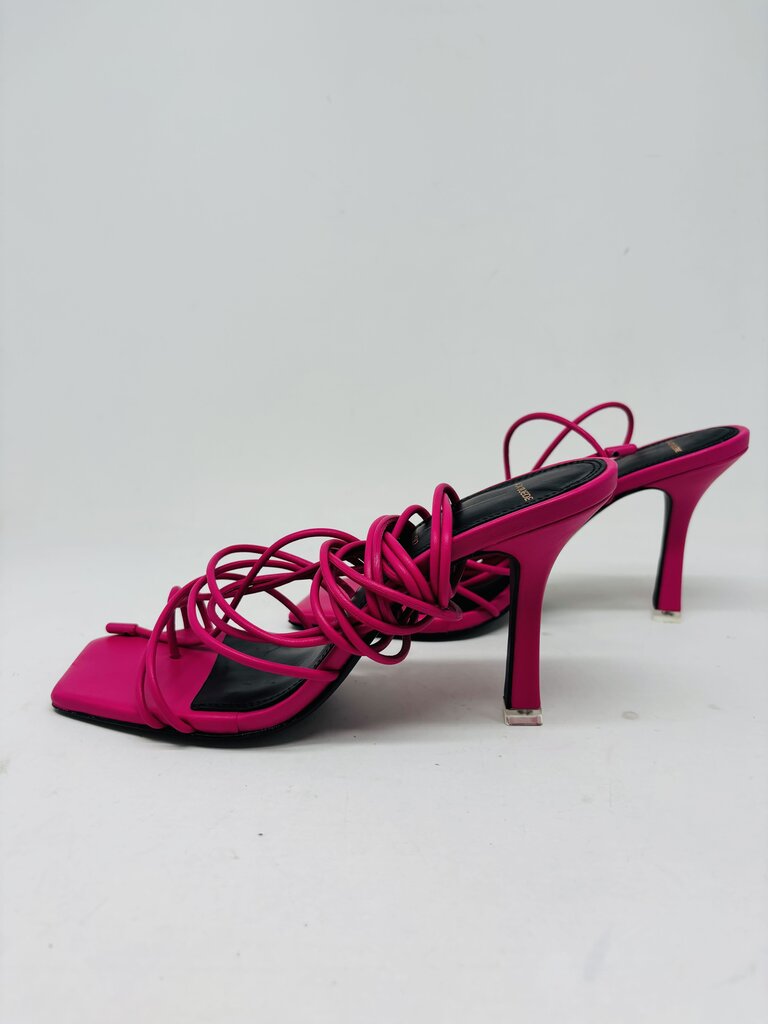 Black Suede Studio Heels Pink 6.5