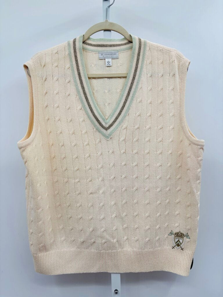 St. John Sport Sweater Vest Beige L
