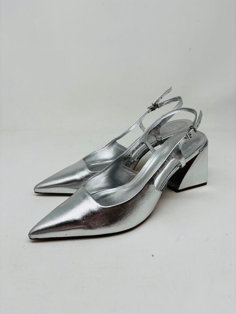 Schutz Heels Silver 10