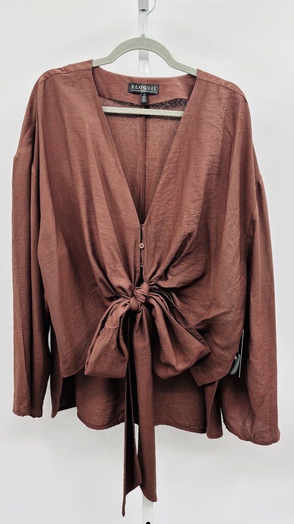 Eloquii Blouse Plus Brown 20