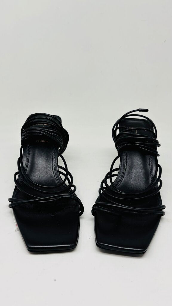 Black Suede Studio Heels Black 5.5