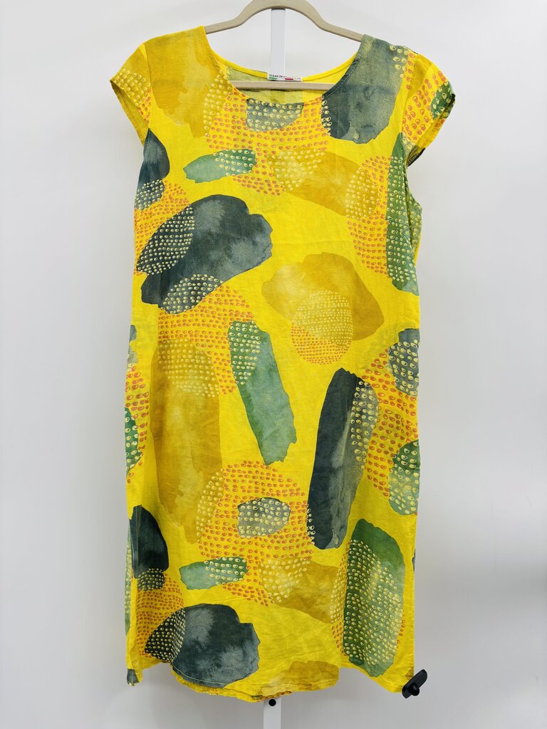 Made in Italy Dress Plus Yellow XXL