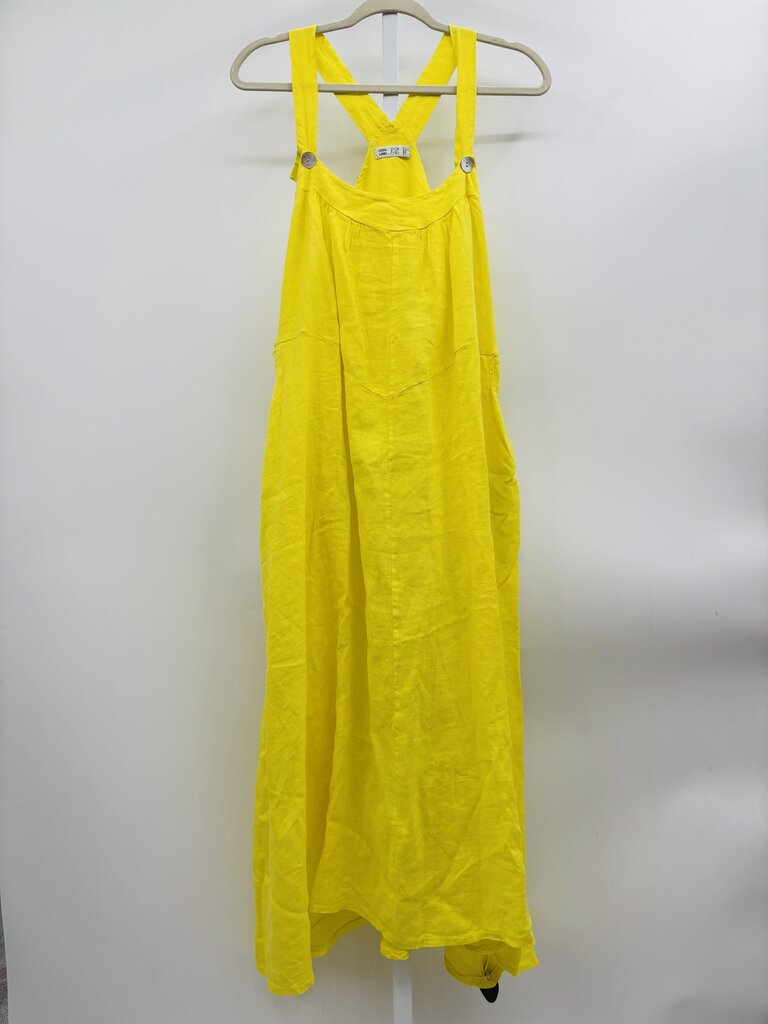 100% Lino Dress Yellow M