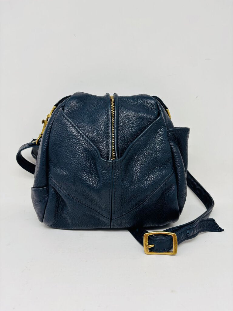 Victoria Leather Crossbody Bag Navy