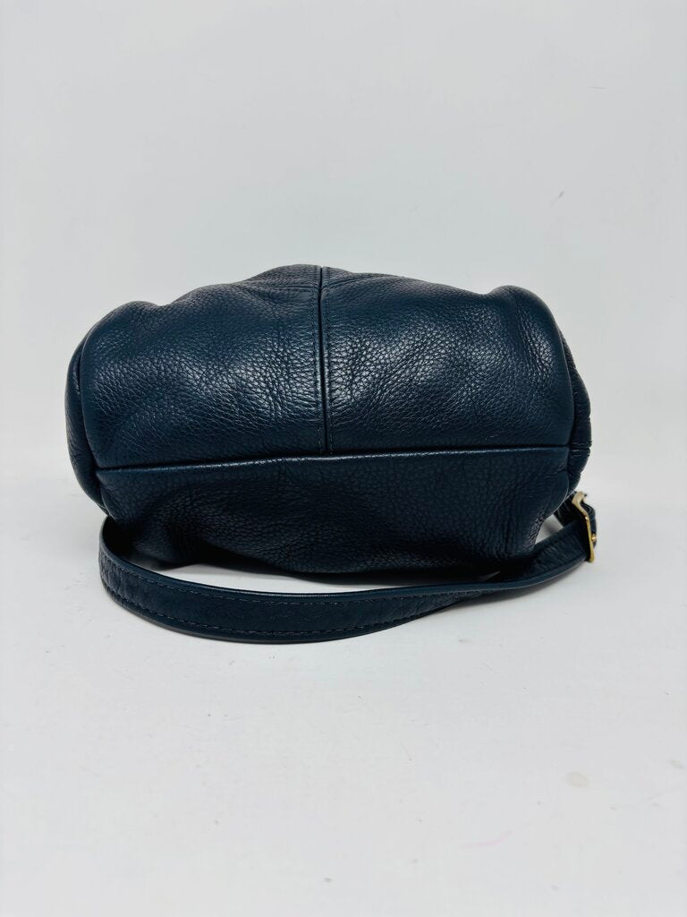 Victoria Leather Crossbody Bag Navy