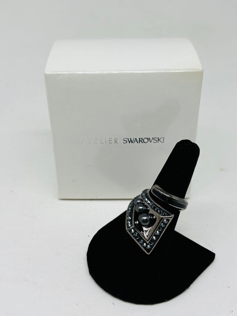 Swarovski Ring Black 6.5