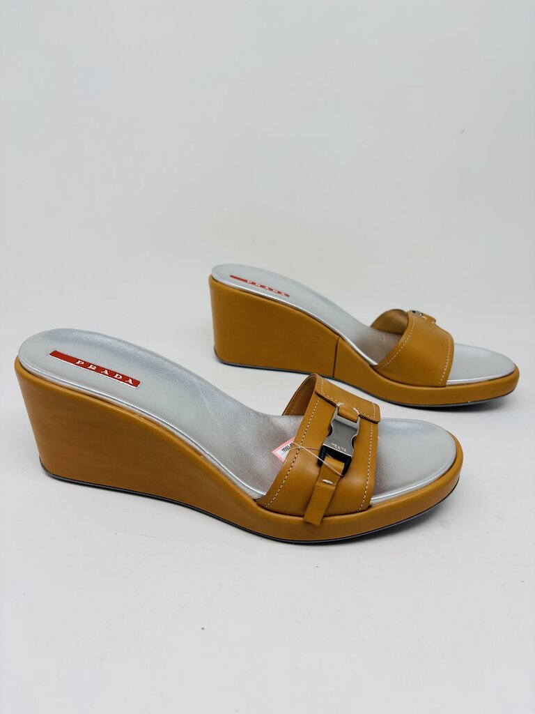 Prada Wedge Tan 8.5