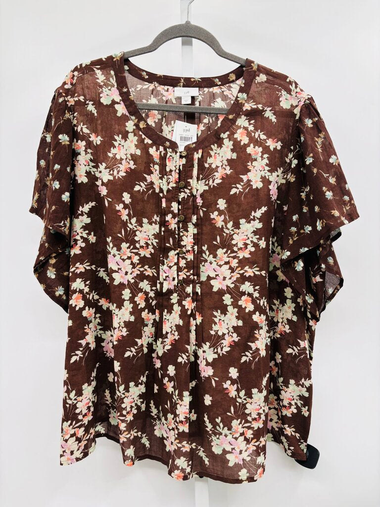 J. Jill Blouse Plus Brown 3X