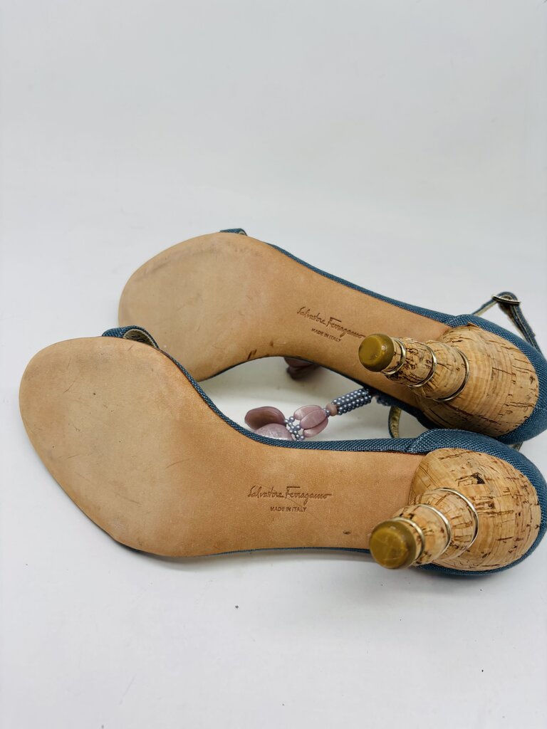 Ferragamo Heels Blue 7.5