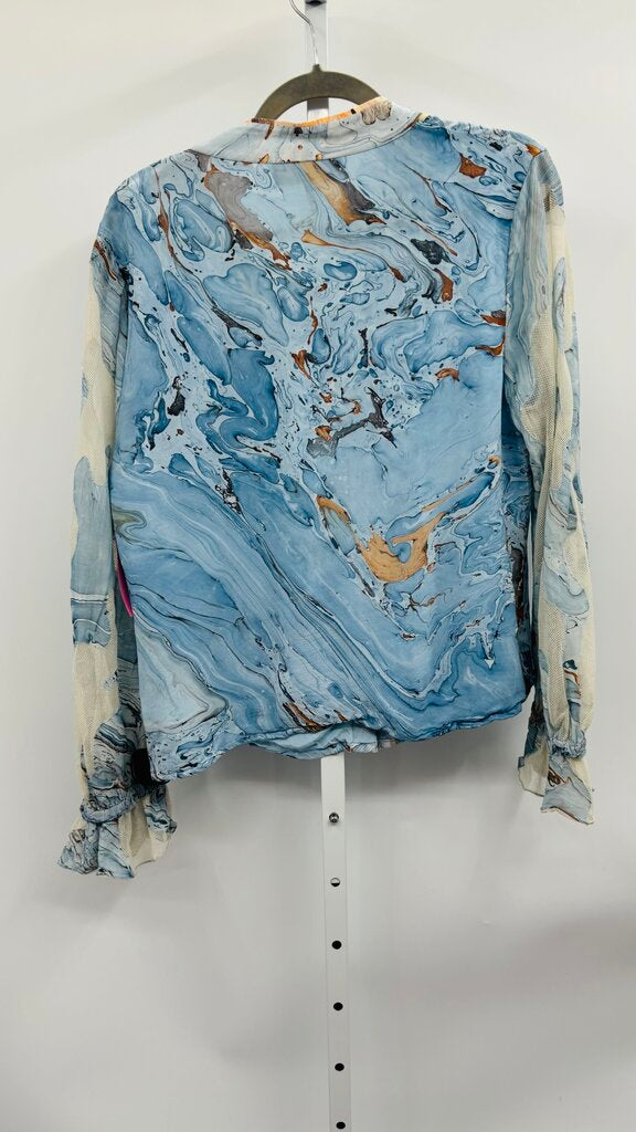 Geisha Designs Blouse Blue L