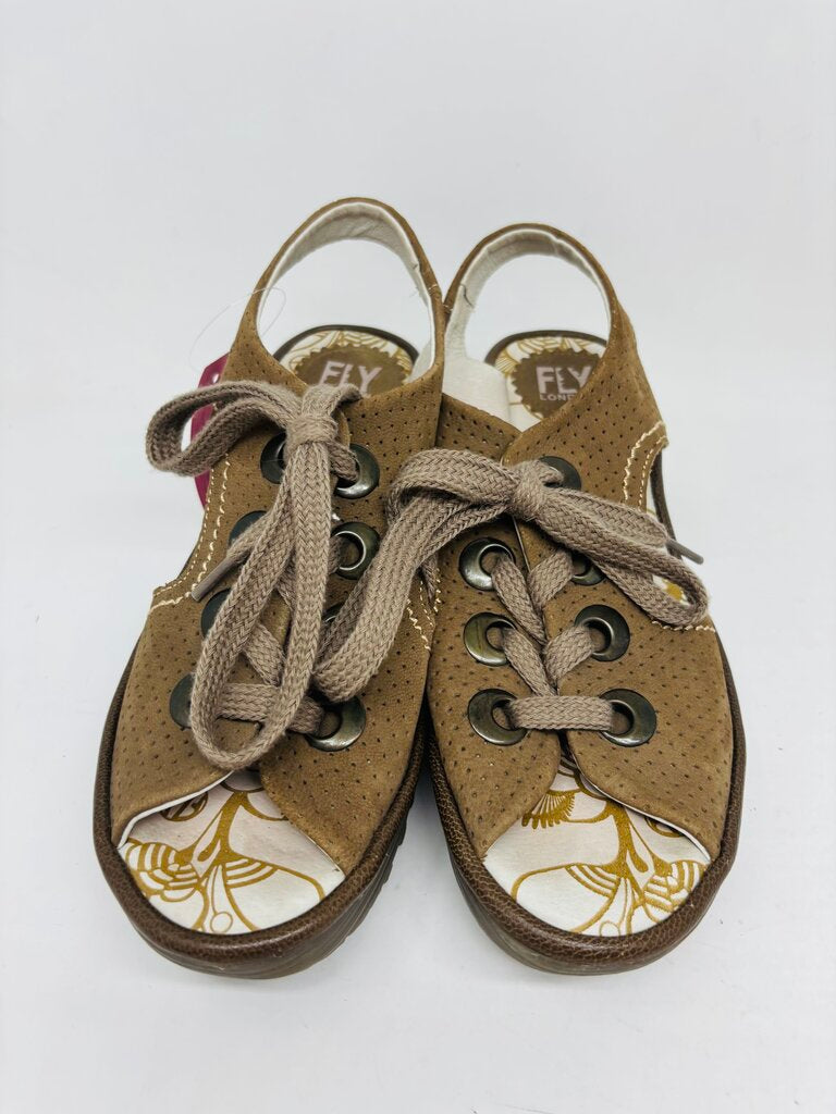 FLY London Wedge Brown