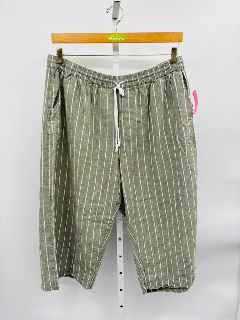 Beach Lunch Lounge Cropped Pants Plus Green XXL