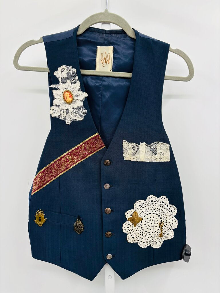 Rag Retro Vest Navy OS