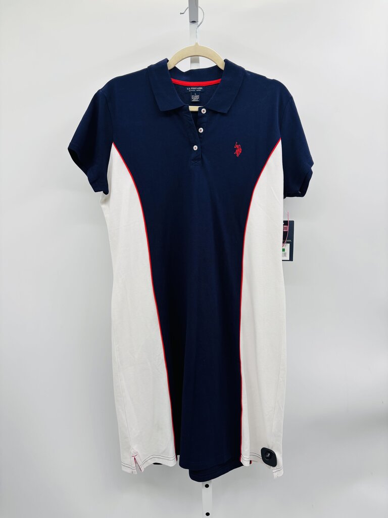 U.S. Polo Association Dress Blue/ White L