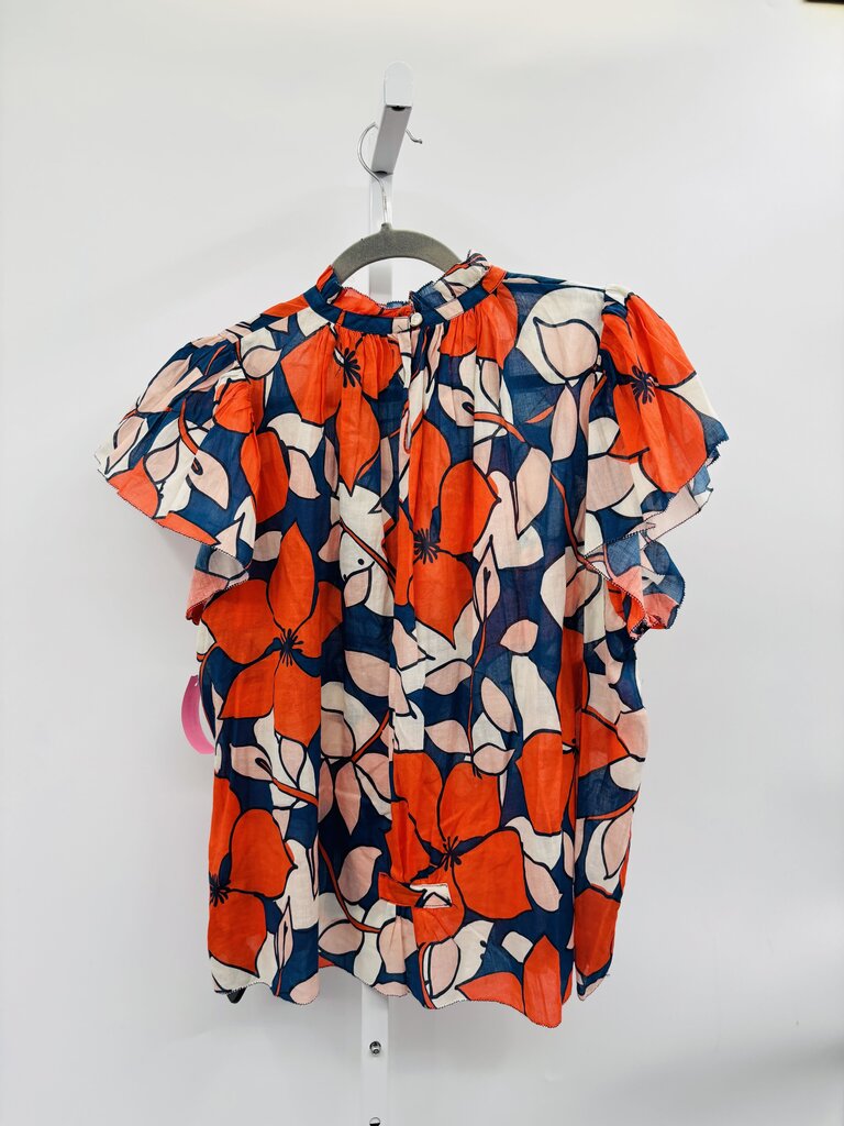 Trovata Blouse Blue/Orange M