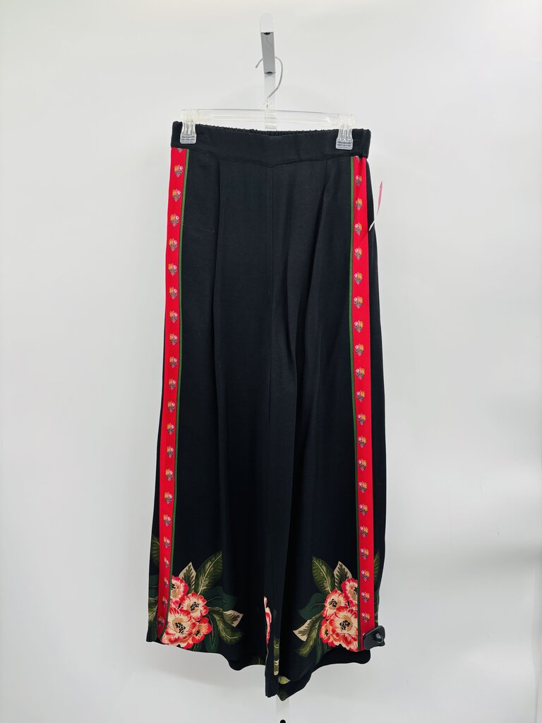 Desigual Pants Wide Leg Black/Red M