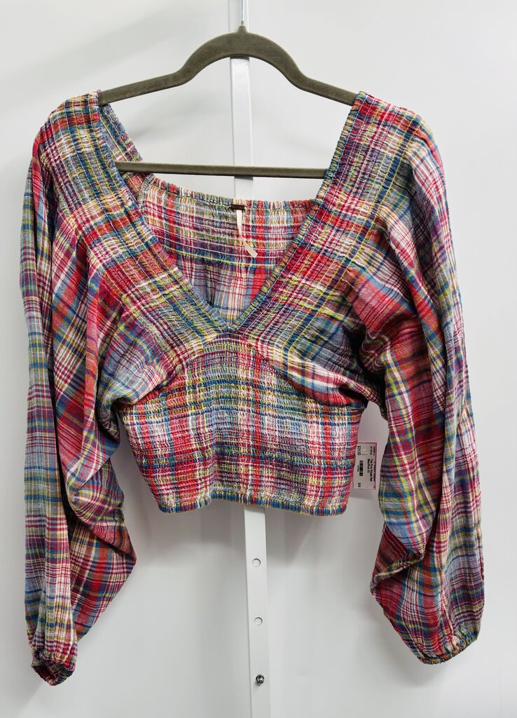 Free People Top Blue/Red XS