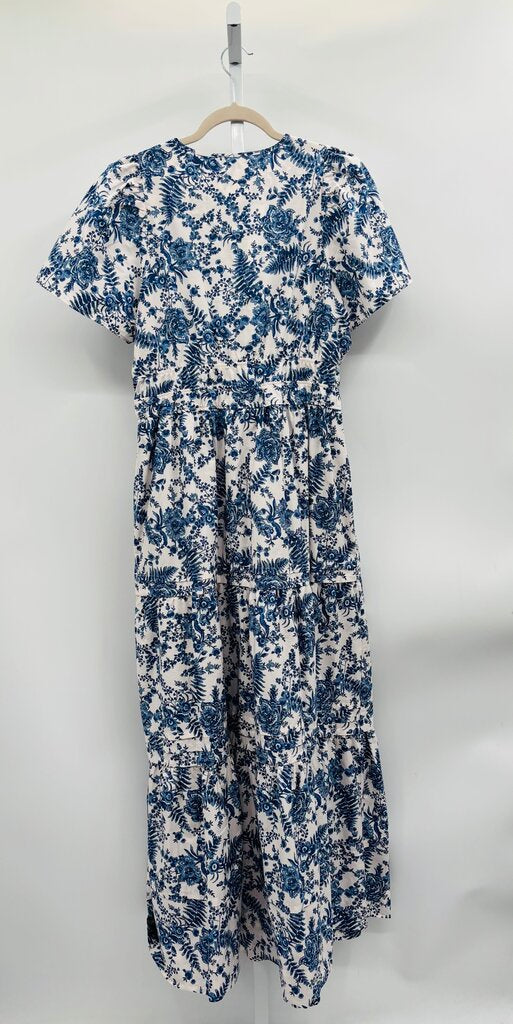 Maeve Maxi Dress White/Blue M