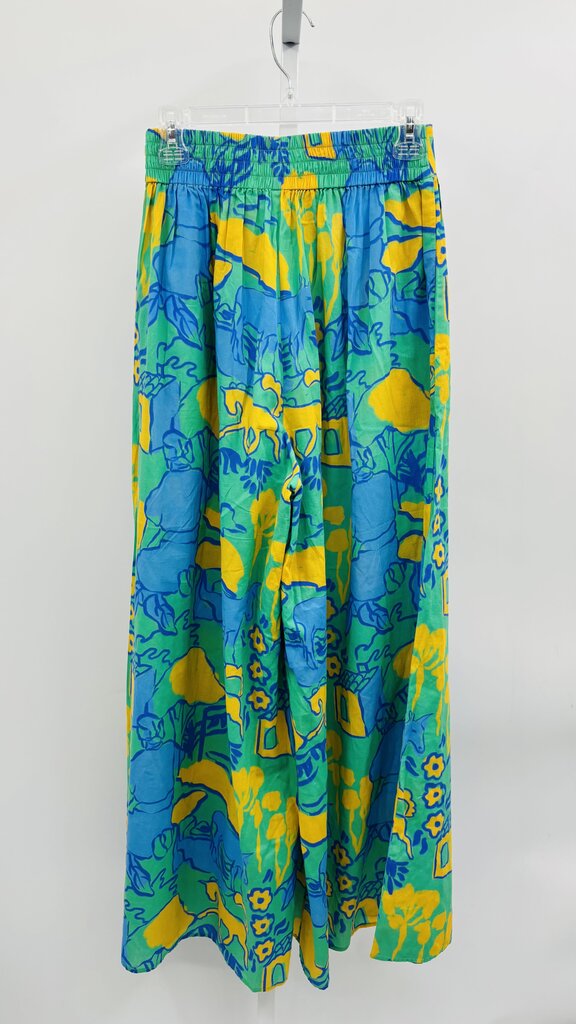 De Loreta Pants Wide Leg Green/Blue XS