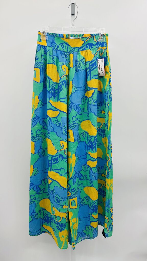De Loreta Pants Wide Leg Green/Blue XS