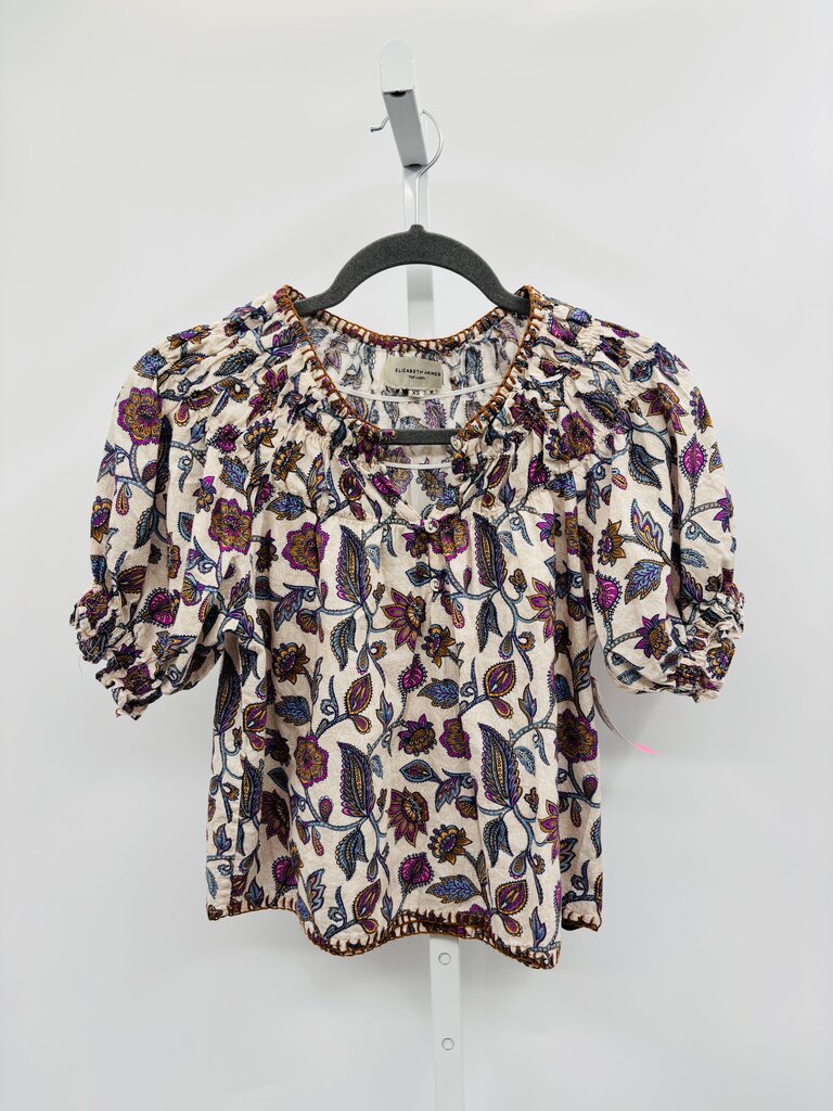 Elizabeth James Top Tan/Purple XS