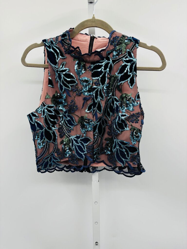 Crop Top Blue/Pink M