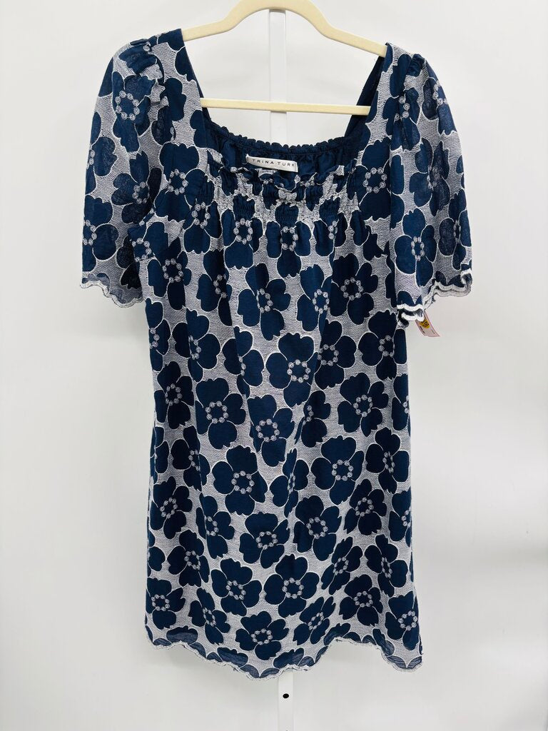Trina Turk Dress Blue/White L