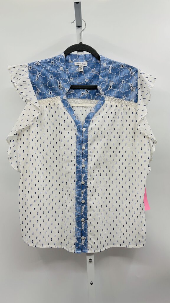 Tribal Top White/Blue Small
