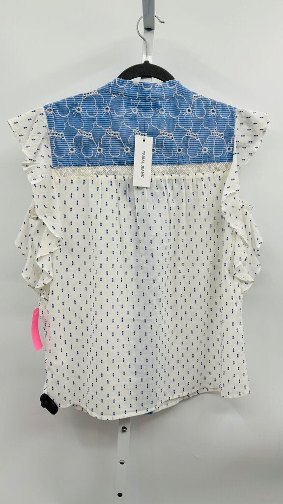 Tribal Top White/Blue Small