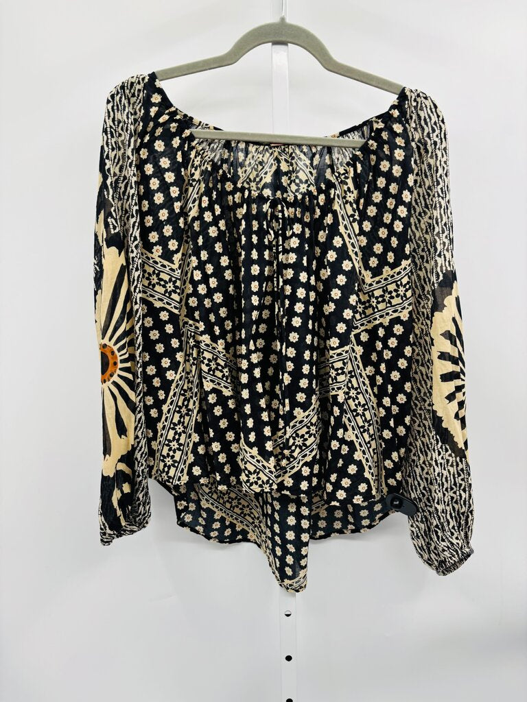 Free People Blouse Black OS
